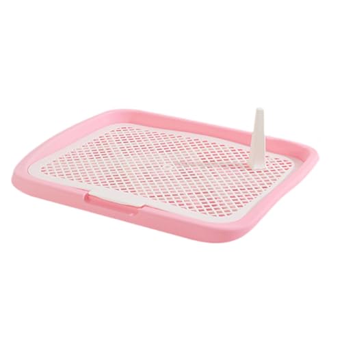 Dualoai Hundetoilette Katzentoilette Mesh-Gitter Toilette Töpfchen Tablett für Hase Kleintiere Kaninchen, Rosa niedriger Zaun von Dualoai