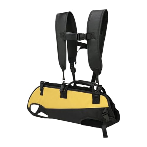 Dualoai Hundetragetasche, Haustier-Tragerucksack, verstellbar, mit Tragegriff, Haustier-Reisetasche für Spaziergänge, Outdoor, Wandern, Reiten, Schwarz Gelb, s von Dualoai