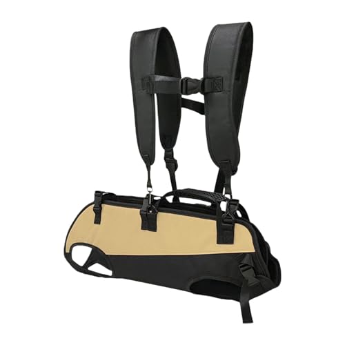 Dualoai Hundetragetasche, Haustier-Tragerucksack, verstellbar, mit Tragegriff, Haustier-Reisetasche für Spaziergänge, Outdoor, Wandern, Reiten, Schwarz Khaki, m von Dualoai