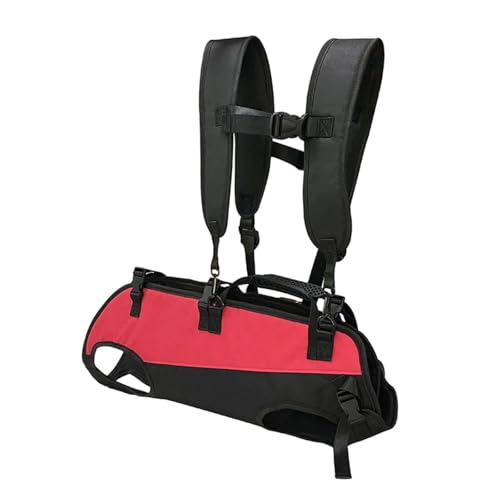 Dualoai Hundetragetasche, Haustier-Tragerucksack, verstellbar, mit Tragegriff, Haustier-Reisetasche für Spaziergänge, Outdoor, Wandern, Reiten, Schwarz Rot, l von Dualoai