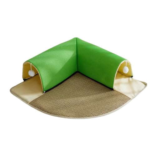 Dualoai Katzenbett, Spieltunnel, Haustier Spieltunnel, Katzenhöhle, Selbstunterhaltung, Katzenspielzeug, Spielzelt, Kätzchen Tunnelröhre für Kätzchen, Grün von Dualoai