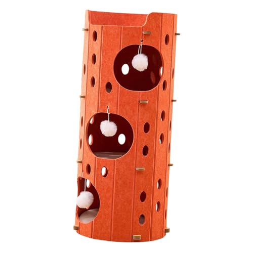 Dualoai Katzenkletterhaus, Spiel Und Kuscheltunnel, Aktivitäts Haustierbedarf, Mehrschichtig, für Erwachsene Und Kleine Katzen, 3-lagiges Orange Dualoai Katzenkletterhaus, Spiel Und Kuscheltunnel, Aktivitäts Haustierbedarf, Mehrschichtig, für Erwachsene Und Kleine Katzen, 3-lagiges Orange von Dualoai