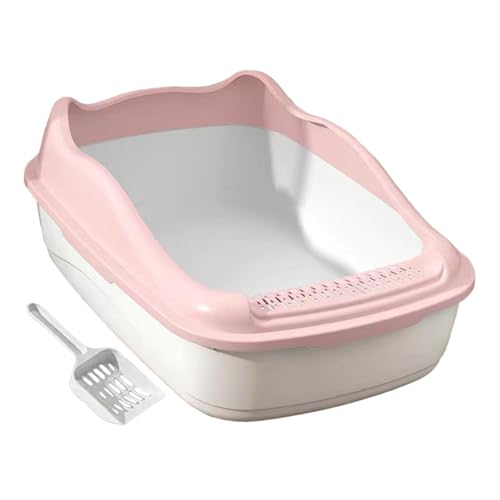 Dualoai Katzentoilette, Halbgeschlossene Toilette mit, Großem Fassungsvermögen, 22 X 15 X 7,8 Zoll, Abnehmbar, ROSA von Dualoai