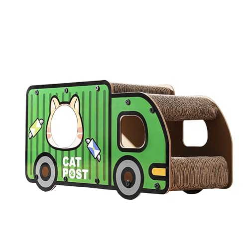 Dualoai LKW-Katzenkratzbrett Katzenkratzkasten Haustierspielzeug für Kätzchen Kleine Mittelgroße Katze Kitty, Lastwagen von Dualoai