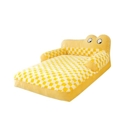 Dualoai Plüsch Hundesofa, Waschbar, Haustier Katzenbett, Welpenhaus, Atmungsaktiv, Heimtierbedarf, Weiches Kissen, Kätzchen Sofa, Doze, 50cmx40cm von Dualoai