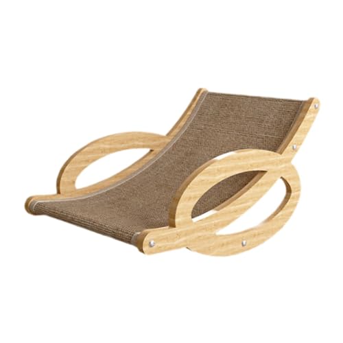 Dualoai Schaukelbett für Katzen, Katzen-Liegebett, Katzen-Kratzbrett, Katzen-Loungebett, Katzen-Schaukelstuhl für Hunde, 30cmx53cmx30cm Jute von Dualoai