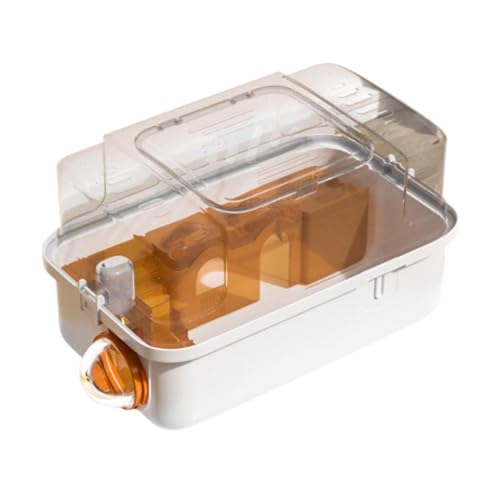 Dualoai Transportkäfig für Hamster Und Meerschweinchen, Reisefreundliches Design für Kleine Tiere, Orange, Style B von Dualoai