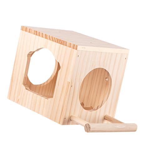 Dualoai Vogelhauskäfig, Vogelhaus Geschützter Warmer Ort, Outdoor Vogelhabitatbox, Outdoor Vogelhabitatbox Aus Holz, Outdoor Dekoration, Mehrfarbig, L with Stand Pole von Dualoai