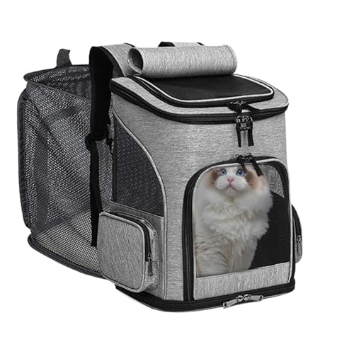 Dubbulon Große Katzentransportbox, Ausziehbar Tragbar Klappbar Katzentragetasche, Atmungsaktive Haustierrucksäcke Für Auto Flug Tierarztbesuch Pflege Camping Reisen Spaziergänge Outdoor Transport Dubbulon Große Katzentransportbox, Ausziehbar Tragbar Klappbar Katzentragetasche, Atmungsaktive Haustierrucksäcke Für Auto Flug Tierarztbesuch Pflege Camping Reisen Spaziergänge Outdoor Transport von Dubbulon