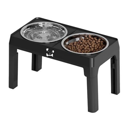 Dubbulon Höherer Hundenapf,rutschfeste Futter- Und Wassernäpfe Für Hunde | Erhöhte Futterstation Fünf Höhen Verstellbar Für Kleine Mittlere Große Hunde Und Katzen Dubbulon Höherer Hundenapf,rutschfeste Futter- Und Wassernäpfe Für Hunde | Erhöhte Futterstation Fünf Höhen Verstellbar Für Kleine Mittlere Große Hunde Und Katzen von Dubbulon