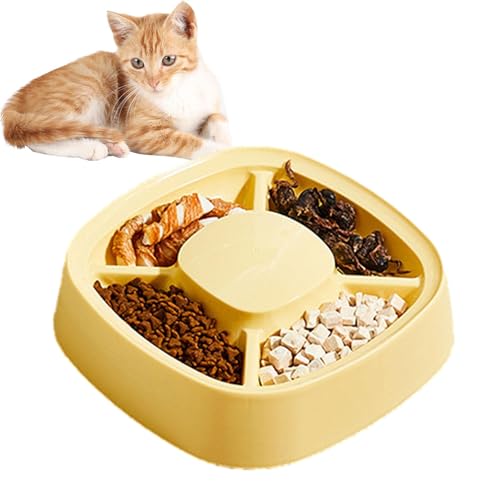 Dubbulon Katzen-Slow-Feeder,Katzen-Slow-Feeder-Nassfutter | Langsamer Futternapf für Haustiere mit erhöhtem Rand und höheren Kanten - Lustiger interaktiver Katzen-Puzzle-Futterspender, Welpentraining von Dubbulon