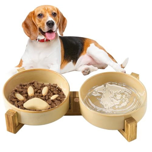 Dubbulon Welpen Naprfüller Napf | Süße Keramik Slow Feeder Und Wassernapf Set | Haustierzubehör für Haus Garten Indoor Outdoor Stehen Auto Camping Dubbulon Welpen Naprfüller Napf | Süße Keramik Slow Feeder Und Wassernapf Set | Haustierzubehör für Haus Garten Indoor Outdoor Stehen Auto Camping von Dubbulon