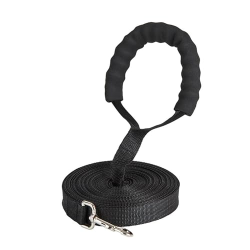 Dubest Schleppleine für Hunde,5M 10M 20M 30M Hundeleine Ausbildungsleine mit Weich Handschlaufe und Karabiner Robuste Nylon Trainingsleine für Kleine bis Große Hund (10M, Schwarz) von Dubest