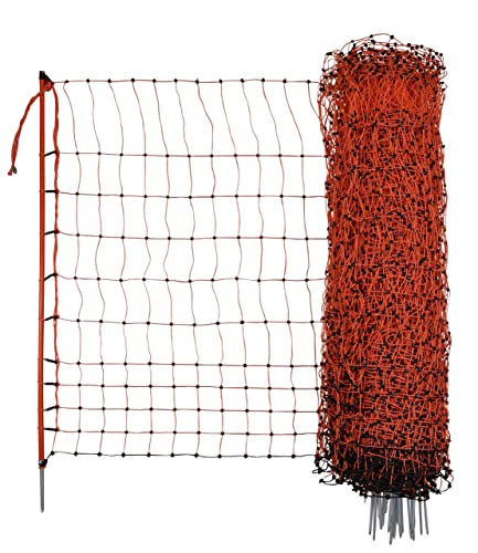 Kerbl Hobbyfarming Geflügelnetz 50mtr., 106cm Einzelspitze, orange, EL.Leite von Kerbl Hobbyfarming