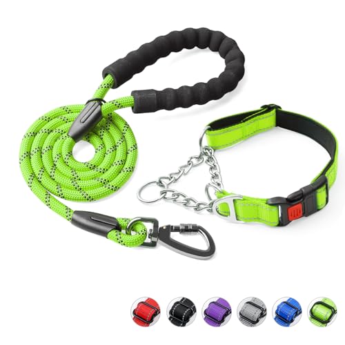 Duckygoo Martingale-Hundehalsband mit Schnellverschluss-Schnalle, reflektierende Hundeleine und verstellbares Hundehalsband mit weichem, atmungsaktivem Neopren, gepolstert für kleine, mittelgroße und von Duckygoo