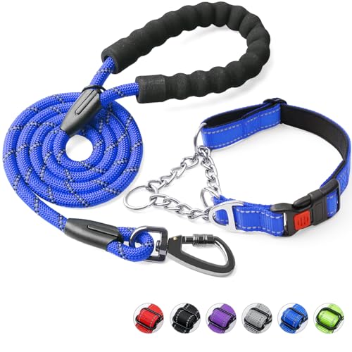 Duckygoo Martingale-Hundehalsband mit Schnellverschluss-Schnalle, reflektierende Hundeleine und verstellbares Hundehalsband mit weichem, atmungsaktivem Neopren, gepolstert für kleine, mittelgroße und von Duckygoo