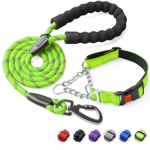 Duckygoo Martingale-Hundehalsband mit Schnellverschluss-Schnalle, reflektierende Hundeleine und verstellbares Hundehalsband mit weichem, atmungsaktivem Neopren, gepolstert für kleine, mittelgroße und von Duckygoo