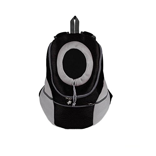 Ducomi® Haustiere Courmayeur - Rucksack für Hunde und Welpen Transport und Elastische Atmungsaktiv (L, Schwarz) von Ducomi