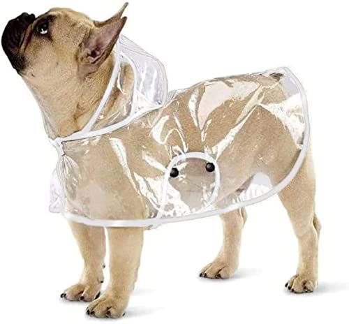Ducomi Dogalize Dog Raincoat mit Kapuze aus Transparentem Nylon - Regenmantelponcho für Kleine und Mittlere Hunde, Rain Cape Coat Raincoats Cape (White, XXL) von Ducomi