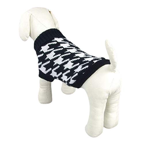 Ducomi Hearts - Hunde- und Welpenpullover aus weichem und warmem Garn - Hundepullover für kleine und mittlere Größen - Hunde- und Katzenkleidung Weihnachtsgeschenkidee (S, Black White) von Ducomi