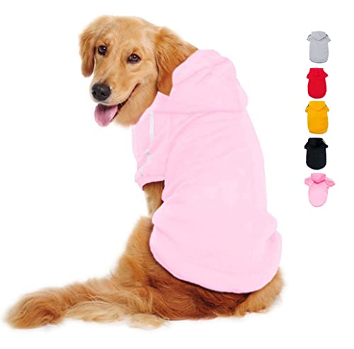 Ducomi Kapuzen Hunde Sweatshirt aus 100% Baumwolle – Kleines Hundepullover – Kleidung für Hunde Aller Rassen und Größen – Warmer Pullover, Einfarbiger Mantel von XS bis 9XL (Pink, XL) von Ducomi