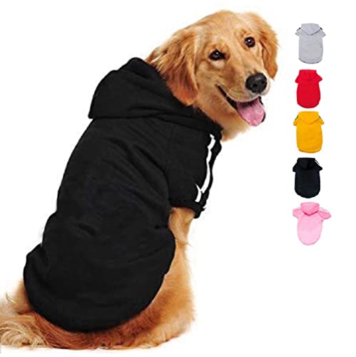 Ducomi Kapuzen Hunde Sweatshirt aus 100% Baumwolle – Kleines Hundepullover – Kleidung für Hunde Aller Rassen und Größen – Warmer Pullover, Einfarbiger Mantel von XS bis 9XL (Black, M) von Ducomi