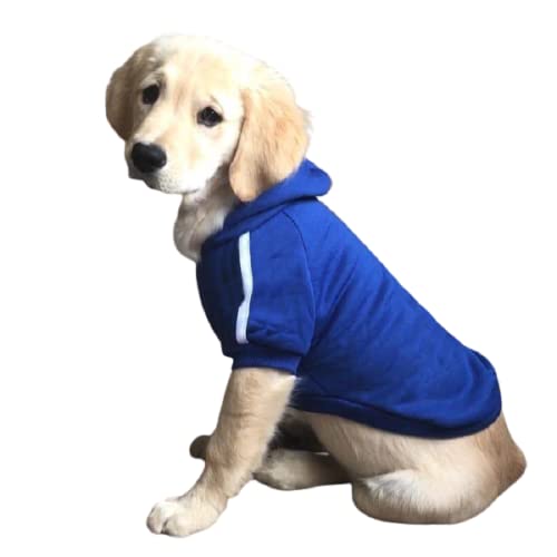 Ducomi Kapuzenpullover für Hunde 100% Baumwolle – Mantel für Hunde, Klein, Mittel und Groß, von Chihuahua, Französische Bulldogge bis Labrador, Pitbull, und Amstaff, Warme Kleidung (Blau, 3XL) von Ducomi