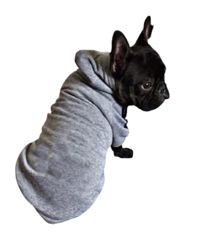 Ducomi Kapuzenpullover für Hunde 100% Baumwolle – Mantel für Hunde, Klein, Mittel und Groß, von Chihuahua, Französische Bulldogge bis Labrador, Pitbull, und Amstaff, Warme Kleidung (Grau, 8XL) von Ducomi