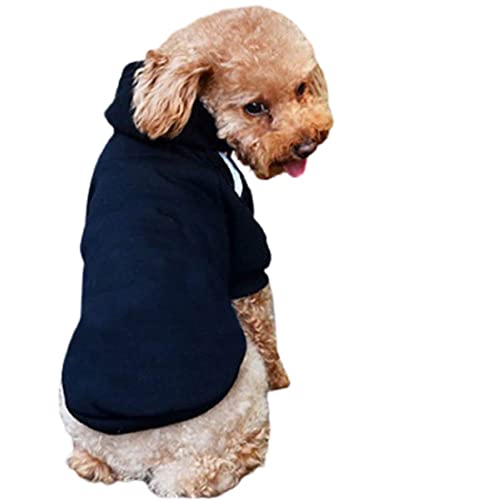 Ducomi Kapuzenpullover für Hunde 100% Baumwolle – Mantel für Hunde, Klein, Mittel und Groß, von Chihuahua, Französische Bulldogge bis Labrador, Pitbull, und Amstaff, Warme Kleidung (Schwarz, 5XL) von Ducomi