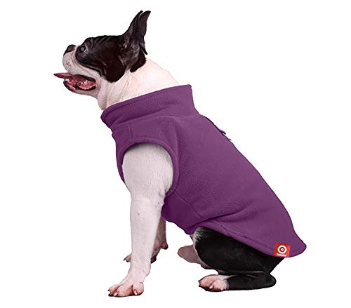 Ducomi PolarDog Hundeweste aus Weichem Warmem Fleece für Kleine und Mittelgroße Hunde für Kalte Wintertage - Leicht zu Tragen - Eingebetteter Leinenhaken (Purple, L) von Ducomi