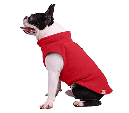 Ducomi PolarDog Hundeweste aus Weichem Warmem Fleece für Kleine und Mittelgroße Hunde für Kalte Wintertage - Leicht zu Tragen - Eingebetteter Leinenhaken (Red, L) von Ducomi