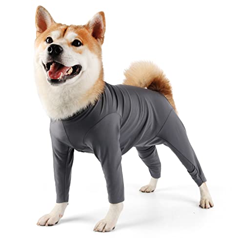 Due Felice Hund Onesie Shedding Suit Full Coverage Pet Surgical Recovery Bodysuit After Operation Wear Cone Collar Cone Alternative Anxiety Calming Shirt for Female Male von Due Felice