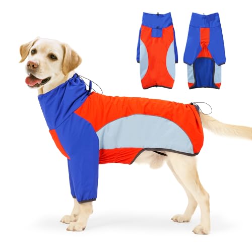 Due Felice Wasserdichter Hunde-Wintermantel, warme Fleece-Hundejacke für kleine mittelgroße und große Hunde, verstellbare Haustierweste für kaltes Wetter, Weste mit Geschirrloch, reflektierende von Due Felice