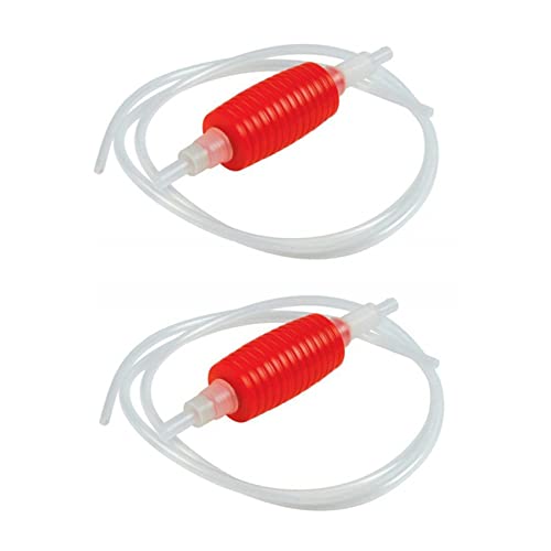 Duendhd 2X 2 Meter Rot Siphon Rohr Hand Kraftstoff Pumpe Benzin Siphon Gas ÖL Wasser Kraftstoff Transfer Siphon Pumpe für Wasser Benzin FlüSsigkeit Haus GebräU von Duendhd