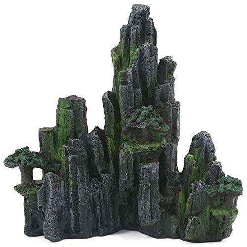 Duendhd Aquarium Ornament Harz Garten KüNstliches HüGel Harz Mountain Rock Dekorieren Ornament Aquarium B von Duendhd