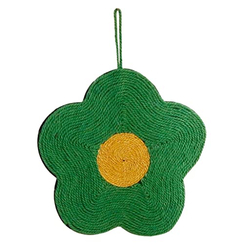 Duiaynke Durable Wall Mounted Cat Scratching Board Scratcher Kitten Interactive Toy Sisal Scratch Pad for Sharpen Claw Cats (Green Flower 40x40cm) von Duiaynke