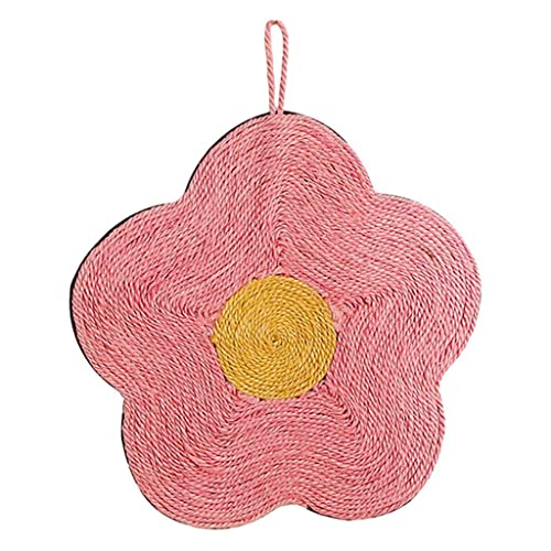 Duiaynke Durable Wall Mounted Cat Scratching Board Scratcher Kitten Interactive Toy Sisal Scratch Pad for Sharpen Claw Cats (Red Flower 40x40cm) von Duiaynke