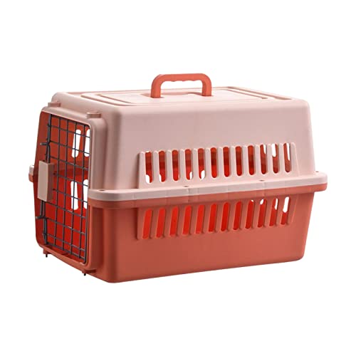 Duiaynke Hunde-Reisehütte, Haustierbedarf, Tier-Transportbox, harte Seiten, atmungsaktiver Käfig für Katzen im Freien (Orange) von Duiaynke