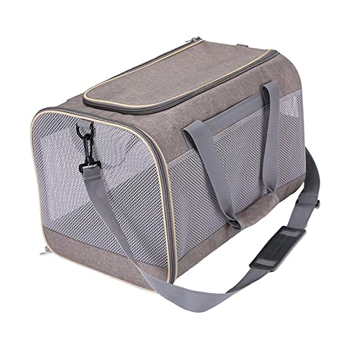 Duiaynke Hundetragetasche, tragbar, Reißverschluss, weiche Tasche, Handtasche, Reisetasche für kleine Hunde und Katzen, Khaki von Duiaynke