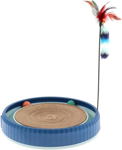 Duiaynke Scratch Pad Cat Scratcher Toy Cardboard Scratcher Board Durable Scratching Toy for Kitten Cats Pet Supplies (Blue) von Duiaynke