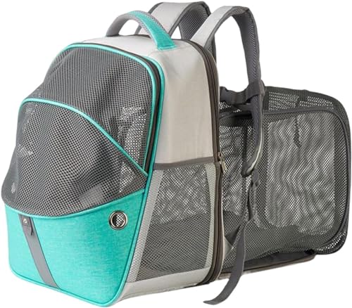 Duiaynke Tragbarer Katzenrucksack, Tragetasche, Rucksack, erweiterbares Netzgewebe, atmungsaktiv, faltbar, Haustier-Reisetasche, Blau von Duiaynke