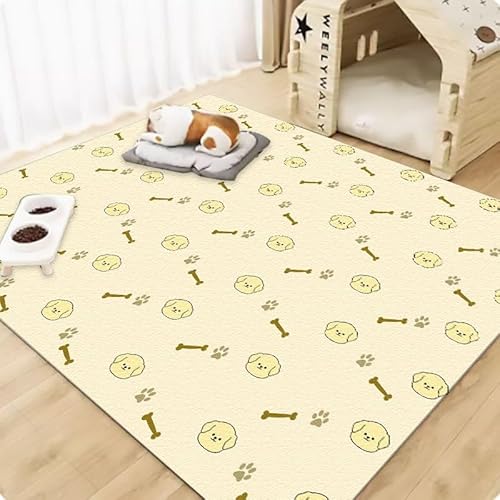 Duidy Hund Katze Bett Matte, Haustier Decke für kleine Hunde Blatt Katze Bett Weiche Flache Haustier Kissen Bettwäsche Welpen Decke (100 * 120cm,Beige Dog) von Duidy