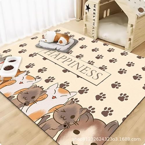 Duidy Hund Katze Bett Matte, Haustier Decke für kleine Hunde Blatt Katze Bett Weiche Flache Haustier Kissen Bettwäsche Welpen Decke (100 * 120cm,Cat Footprint) von Duidy