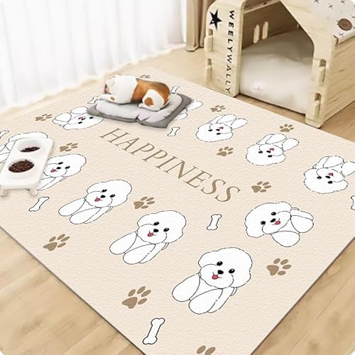 Duidy Hund Katze Bett Matte, Haustier Decke für kleine Hunde Blatt Katze Bett Weiche Flache Haustier Kissen Bettwäsche Welpen Decke (100 * 120cm,Happines Dog) von Duidy