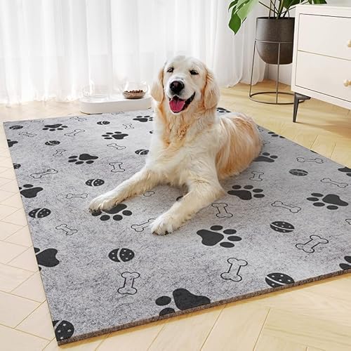 Duidy wasserdichte Silikon Napfunterlage für Hunde, Super Saugfähige Schnelltrocknend Futtermatten für Haustier Fressnapf Matte-Futterunterlage für Katzen und Hunde (50x70cm,Ball) von Duidy