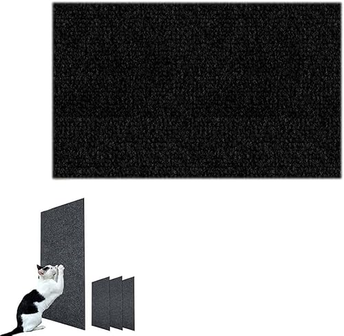 Selbstklebend Kratzteppich Katze Wand, DIY Climbing Cat Scratcher - Kratzschutz Katzenkratzmatte für Schützt Teppiche Sofa Möbelschutz (30 * 100cm,Black) von Dujuanus