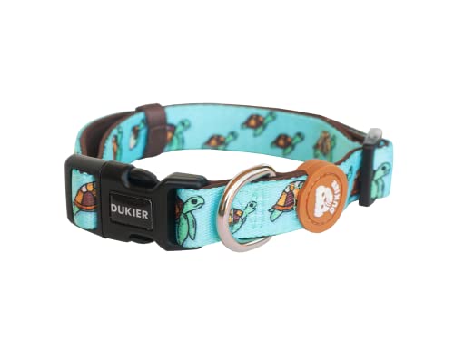 DUKIER - Hundehalsband, verstellbar, Neopren-Haustierzubehör, strapazierfähig, Schildkröten-Design, Größe L von Dukier