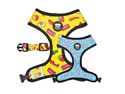 DUKIER - Reversibles Geschirr für Hunde, Zugsicherung, atmungsaktiv und reflektierend für Haustiere, aus Neopren und Mesh, verstellbar, Sweets-Design, Größe L DUKIER - Reversibles Geschirr für Hunde, Zugsicherung, atmungsaktiv und reflektierend für Haustiere, aus Neopren und Mesh, verstellbar, Sweets-Design, Größe L von Dukier