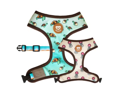 DUKIER - Reversibles Geschirr für Hunde, Zugsicherung, atmungsaktiv und reflektierend für Haustiere, aus Neopren und Mesh, verstellbar, Turtle-Design, Größe S DUKIER - Reversibles Geschirr für Hunde, Zugsicherung, atmungsaktiv und reflektierend für Haustiere, aus Neopren und Mesh, verstellbar, Turtle-Design, Größe S von Dukier