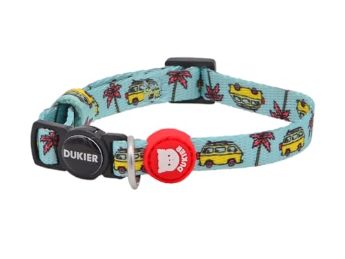 DUKIER - Verstellbares Katzenhalsband, elastisches Accessoire für Haustiere, robust und sicher, California Design, Einheitsgröße (17-29 cm) von Dukier